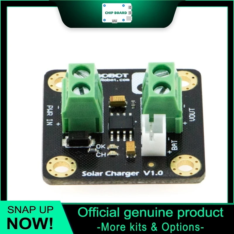 DFRobot Solar LiPo Charger 3.7V, 500mA Power Board with Reverse Protection and Charging Status LEDs