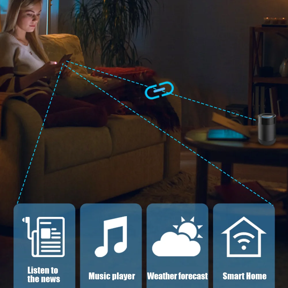 Jianshu Tuya Speaker, Alto-falante Wifi inteligente com controle de voz Alexa integrado, Smart Controle Universal Wi-Fi Infravermelho Casa Inteligente, All-in-One, Rede 2.4 GHz