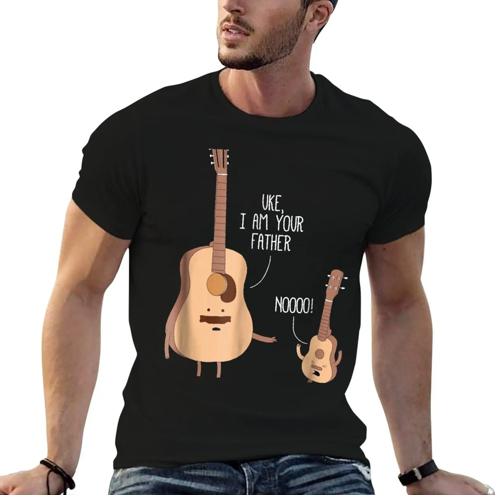 

Uke I Am Your Father T Shirt Ukulele Guit T-Shirt t shirts for man slim fit t shirt men 100% cotton luxury brand T-Shirt