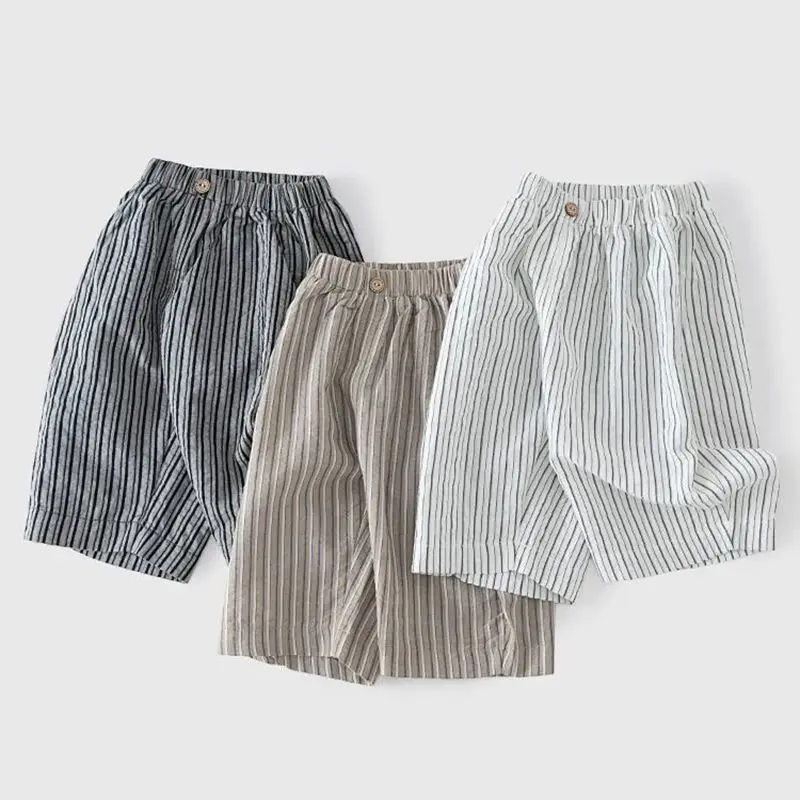 Summer Children's Thin Casual Pants for Boys and Girls Loose Striped Pants Thin Mosquito Proof Pants Children's Clothing