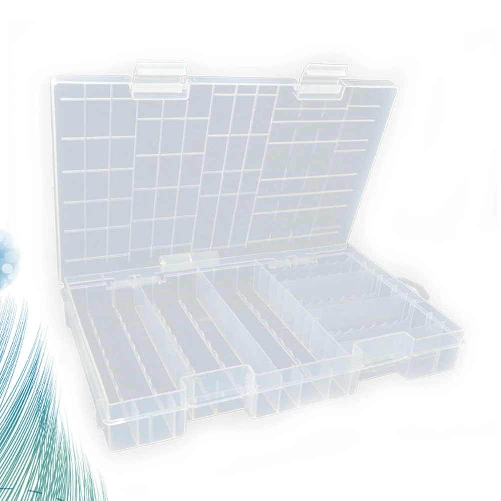 

Transparent Portable Organizer Storage Case Holder Double-layer Storage Box Rack For 18650 26650 AA AAA