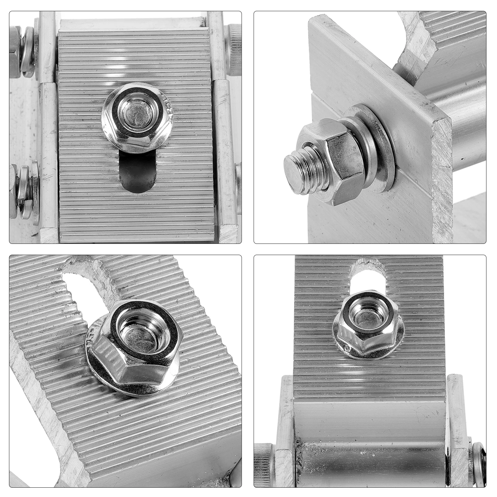 

4pcs Solar Panel Adjustable Bracket Aluminum Alloy Rust Resistant Durable Mounting Stand Holder Clips End Clamp Fixed Foot Wood