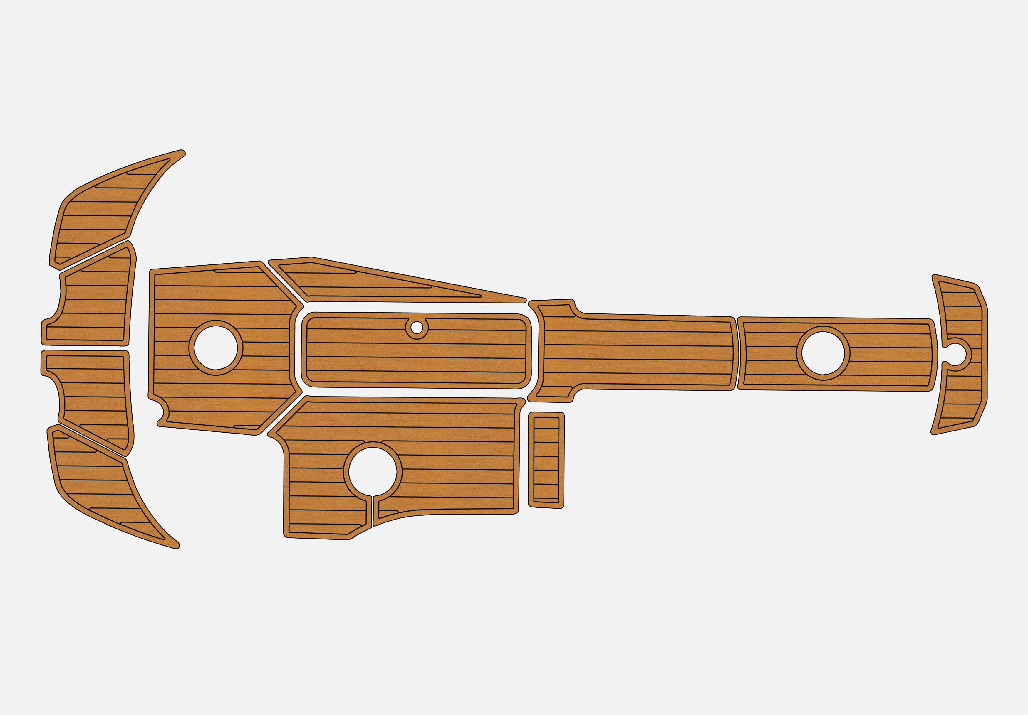 

2008-2012 Sea Doo 230 Wake 1/4 дюйма, 6 мм, пена EVA, нескользящий морской коврик из тикового дерева, настил из ПВХ, водный ковер, морской пол