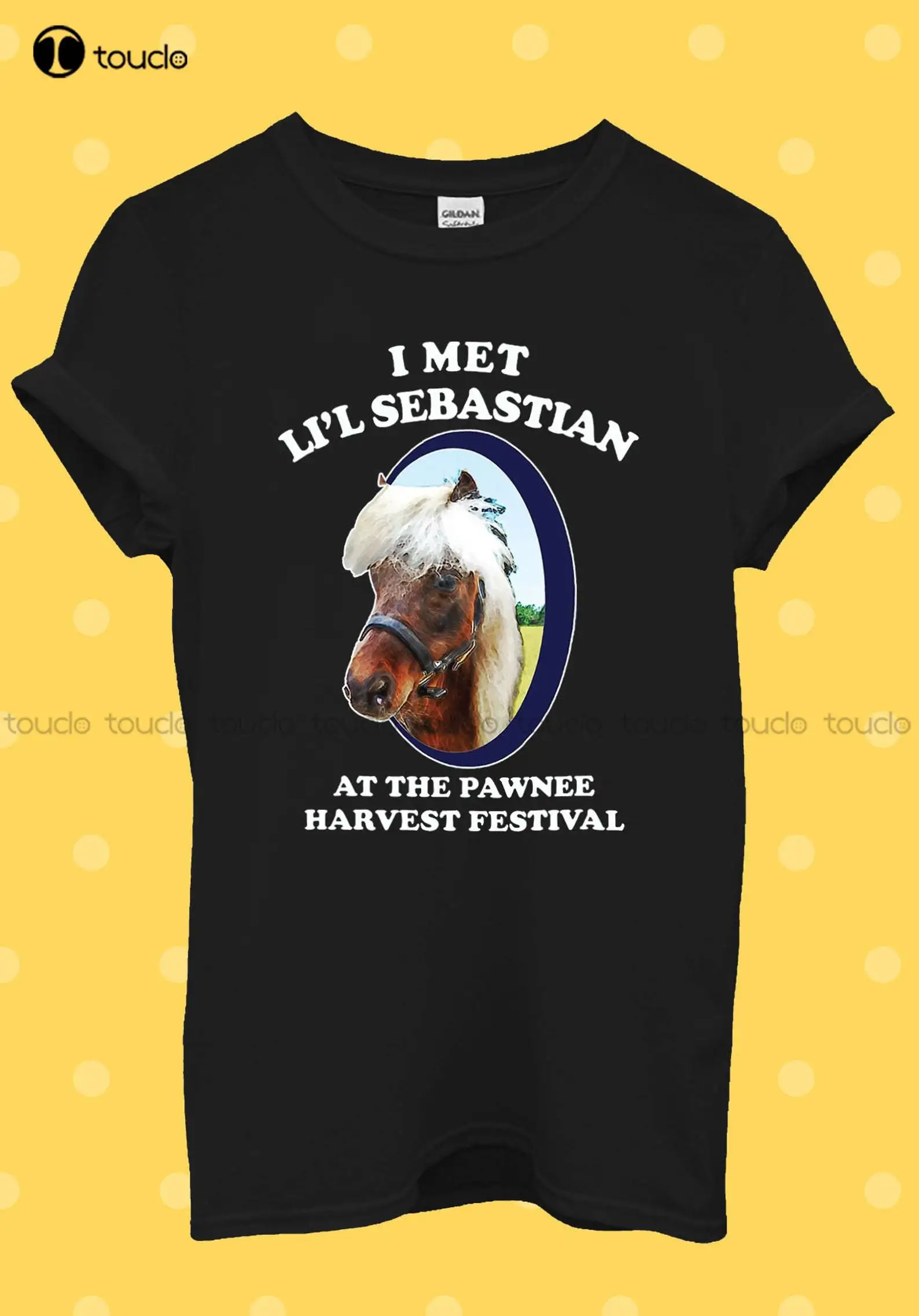 I Met Lil Sebastian Pawnee Harvest Festival Television Parks And Recreation T Shirt Men Women Unisex Digital Printing Tee Shirts