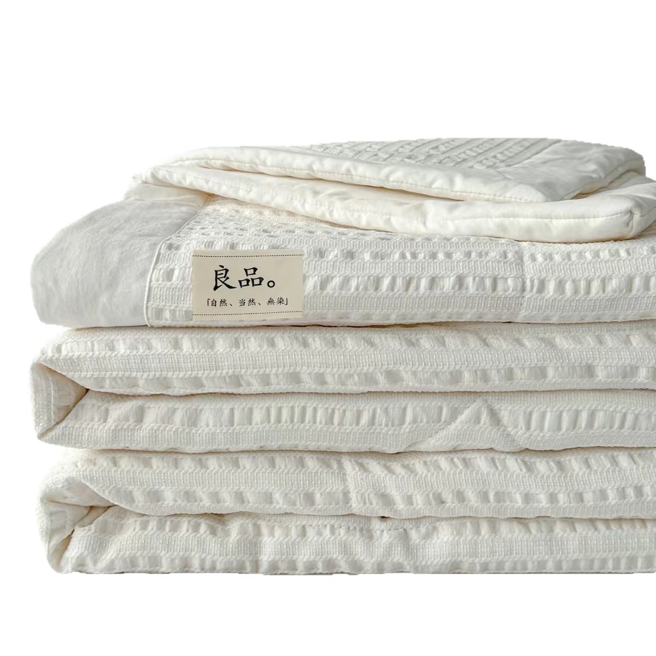 Stripe Woven 100% Cotton Summer Quilt Air - Conditioned Quilt with Comfortable Breathable Features