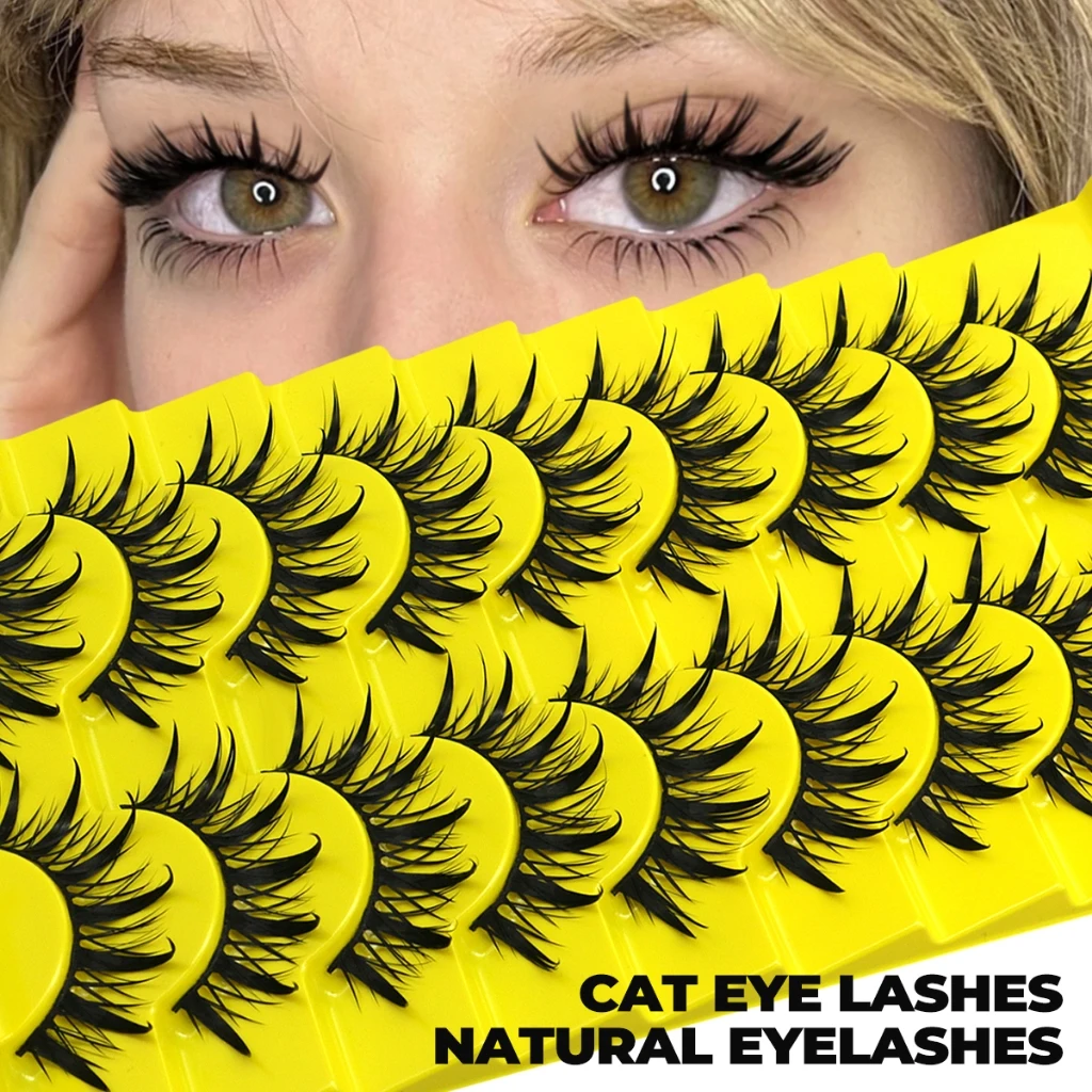 VELTRINAY Manga-Wimpern, künstliche Wimpern, dramatische Puppenwimpern, Anime Cosplay, stachelige künstliche Wimpern, Cosplay-Make-up