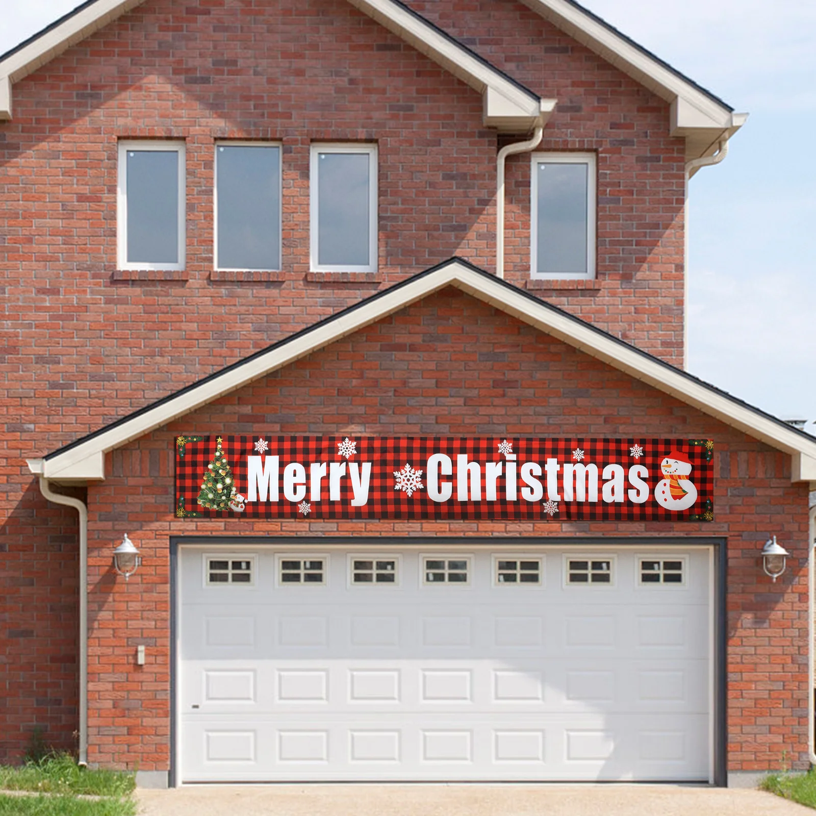 

Christmas Banner Decorative Polyester Banners Xmas Outdoor Decor Bright Color Fade Resistant Festive Pattern Party Supplies Home