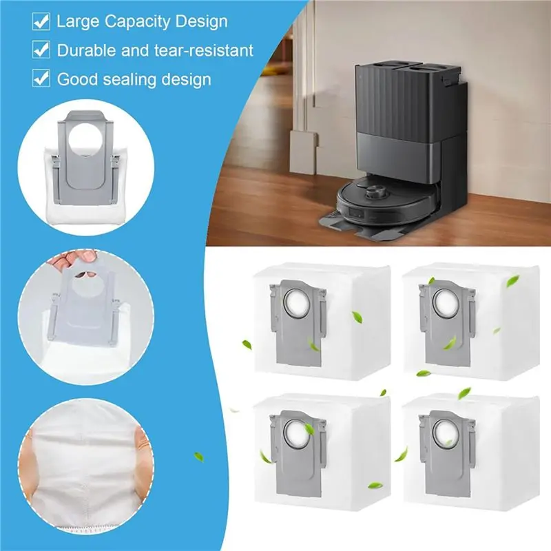 AT63-2 Set For Roborock Qrevo Master Vacuum Cleaner Main Side Brush HEPA Filter Mop Cloth Dust Bags Replacement Parts