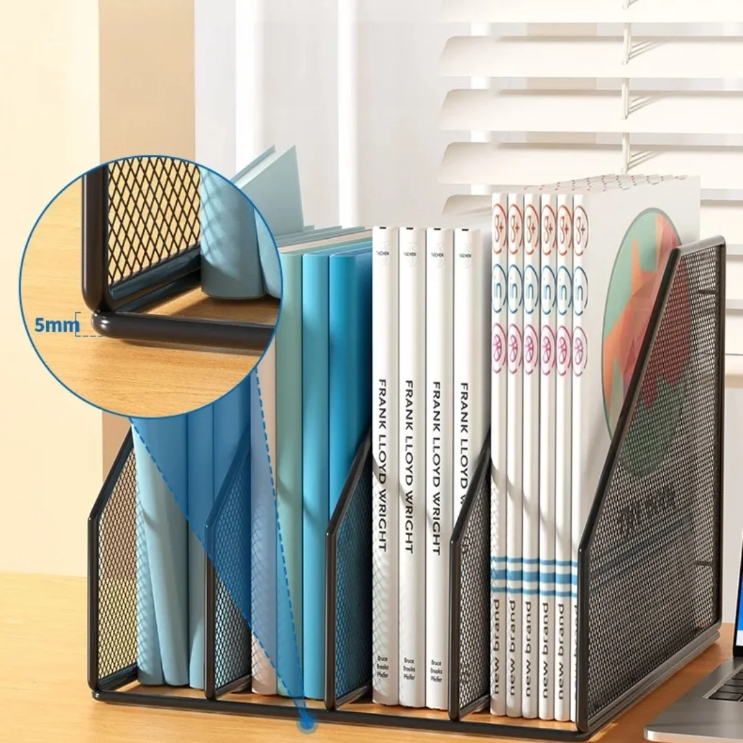 Metal File Rack Office Desk Shelf Standing Desktop File Folder File Box File Storage Box Data Rack Stationery Organizer File