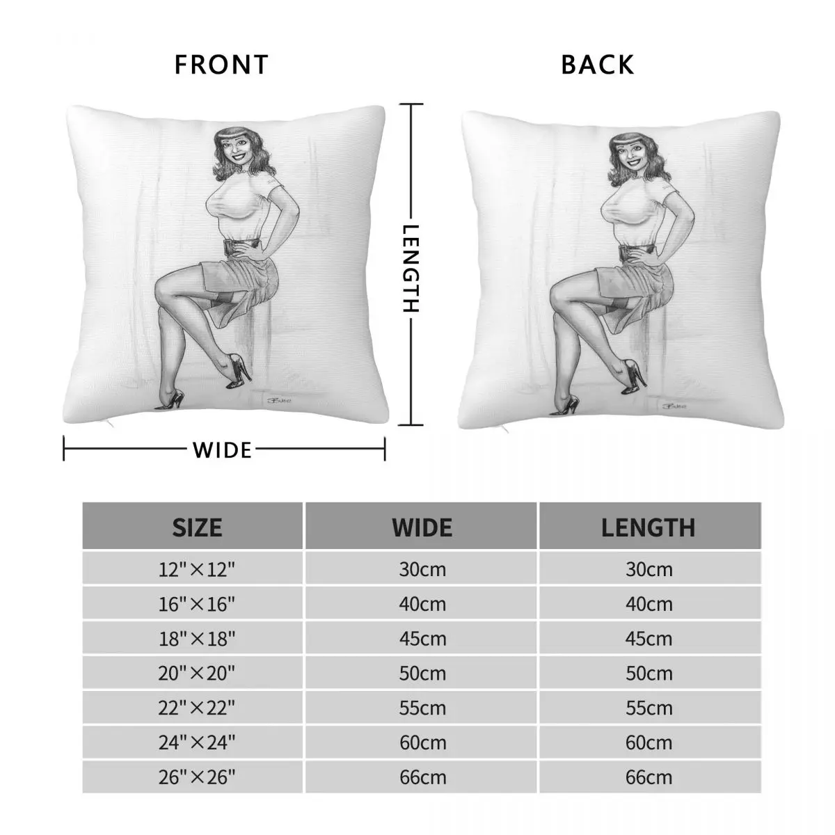 Model Bettie Page Pillowcase Polyester Linen Velvet Pattern Zip Decor Throw Pillow Case Car Cushion Cover Wholesale 45x45