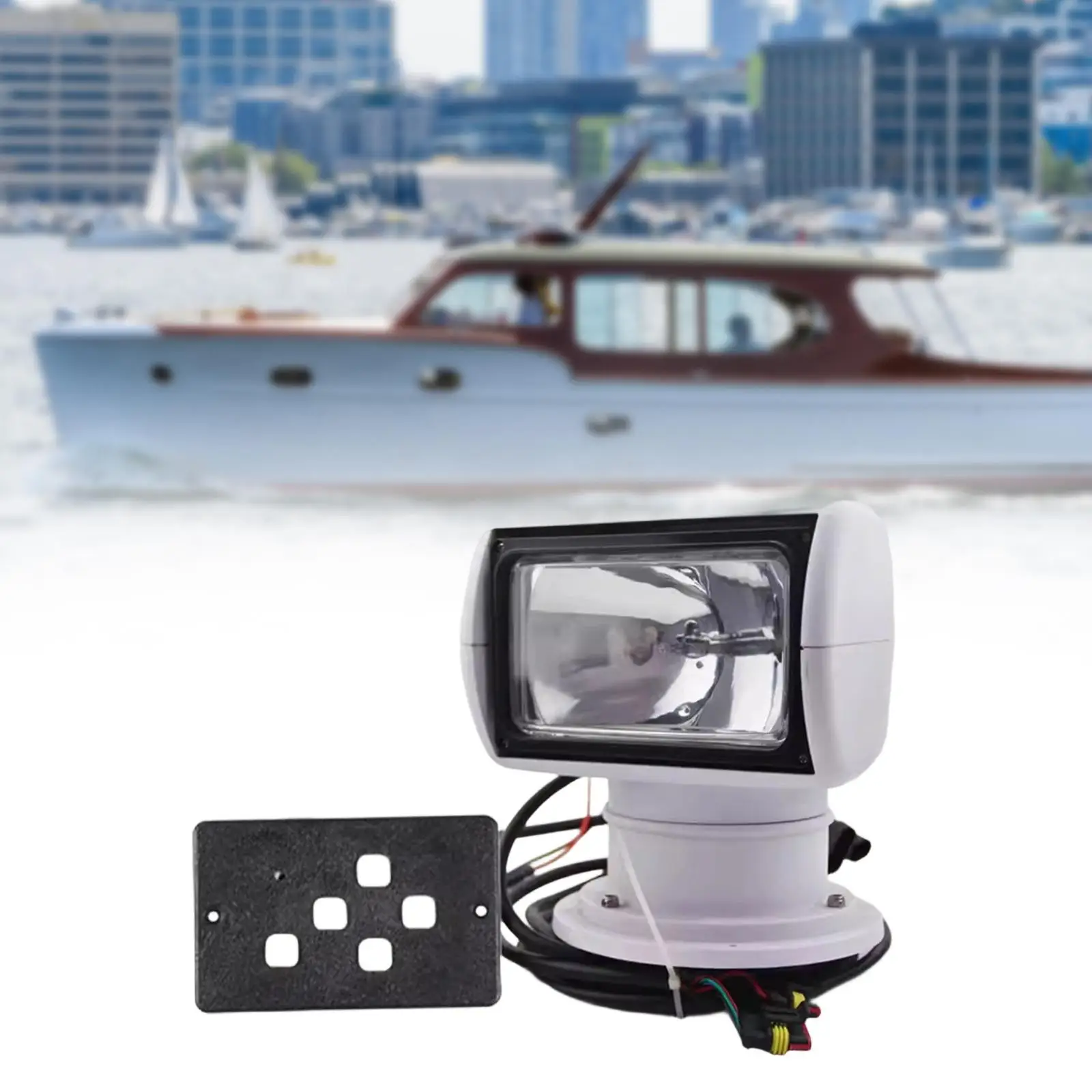 High Brightness Boat Spotlights Rotatable Remote Control Marine Navigation Light Durable PVC for Sailing