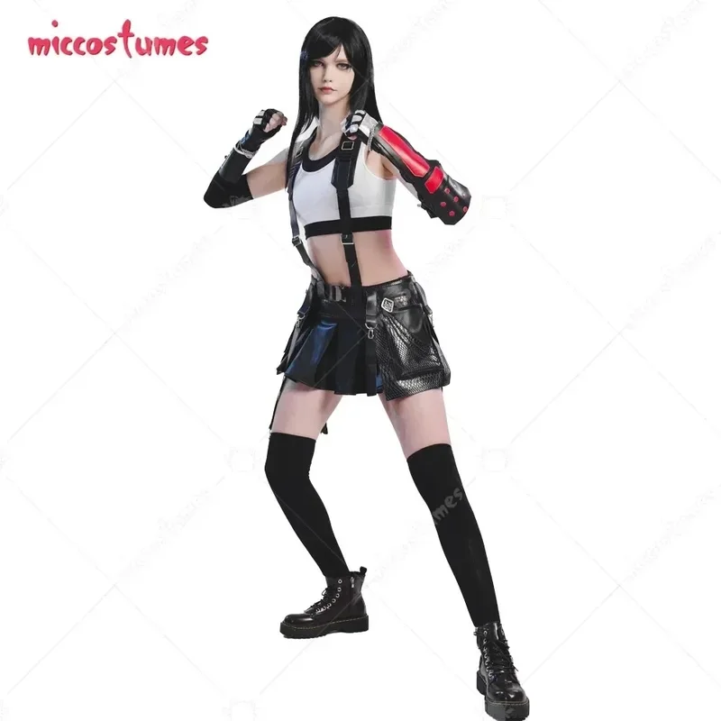 c;4,h'6\e/7;Miccostumes 's Cosplay Costume Women's Remake Tife Crop Top Skirt with Gloves and Tb;6,k'8\s.9/