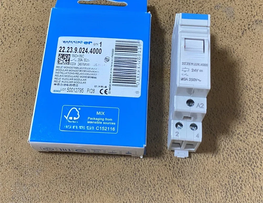DIN Rail Mount Relay ، 22 ، 23 ، 9 ، 024 ، 20A ، 24VDC ، جديد