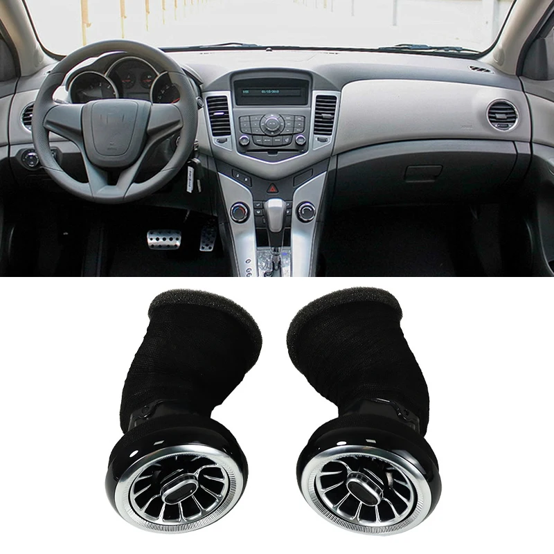 2PCS LED Front Dashboard AC Air Condition Vent Outlet Turbo Interior Trim For Chevrolet Cruze 2009-2015