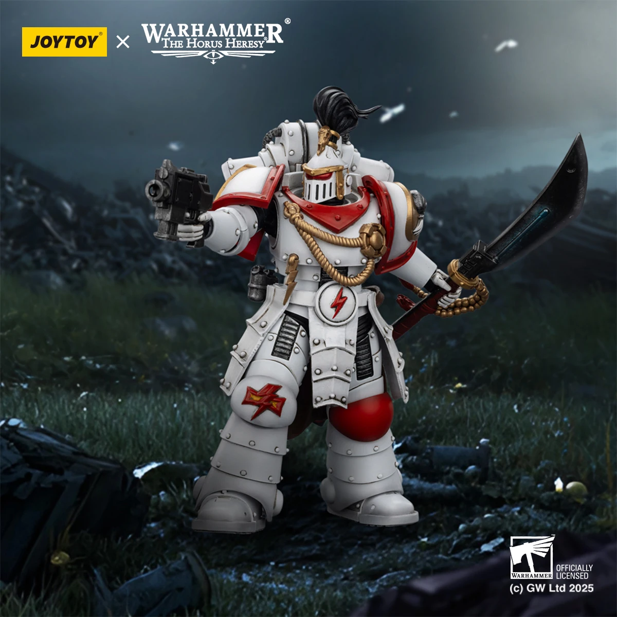

【Доставка в течение 24 часов】Фигурка JOYTOY Warhammer 40K White Scars Legion Praetor в масштабе 1/18