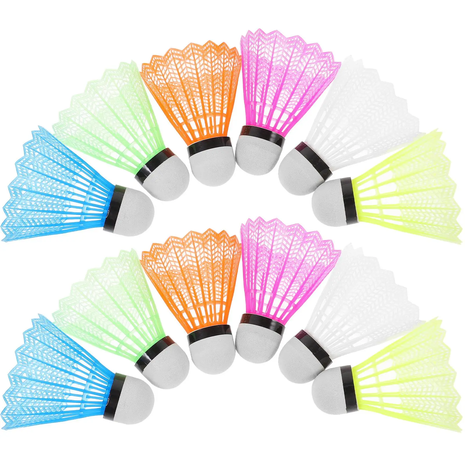 12 Pcs Badminton Colored Foam Shuttlecocks Sports Shuttlecocks Sports Child Fun Durable Elastic Family Practice Outdoor