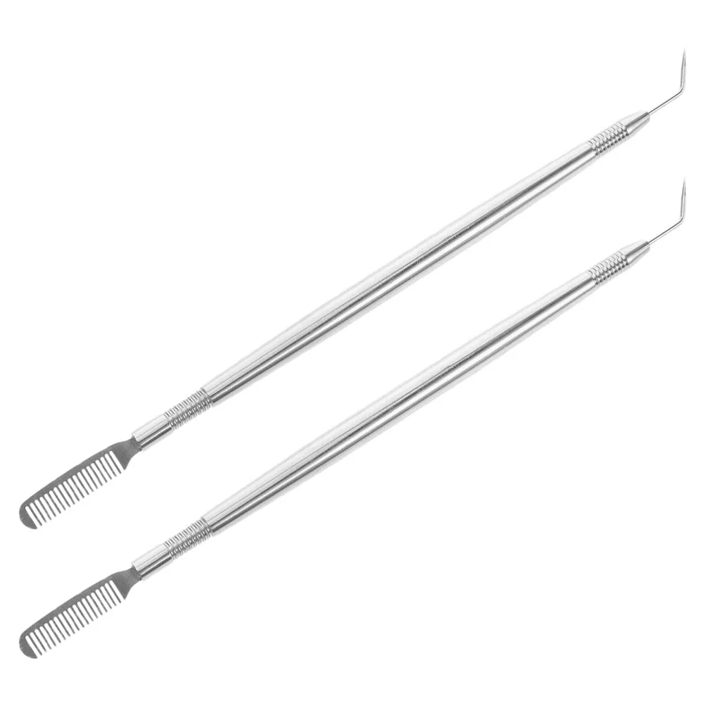 

2pcs Stainless Steel Eyelash Lift Tool Lash Separator Comb For Perming Extensions Bright Eyes Travel Home Use Lash Curler Kit