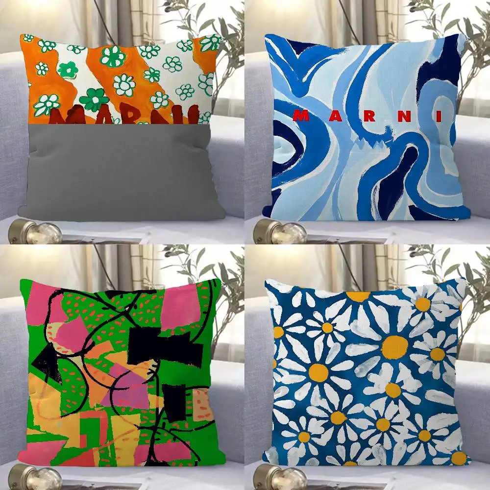 Luxury M-Marni Flowers Personalized Pillow Dust Cover Bedroom Kids Party Decoration Pillowcase Birthday Children Gift