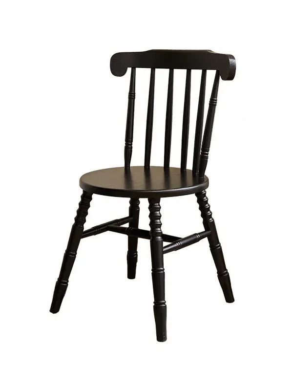 American dining chair solid wood chair retro Nordic home leisure simple hotel hotel milk tea shop restaurant chair