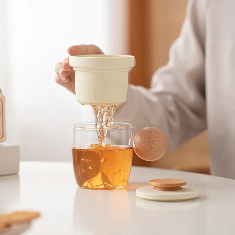 Office Cup Ceramic Tea Separation Cup Household Glass Drinking Cup Office Personal Filter Teacup Tea Mug