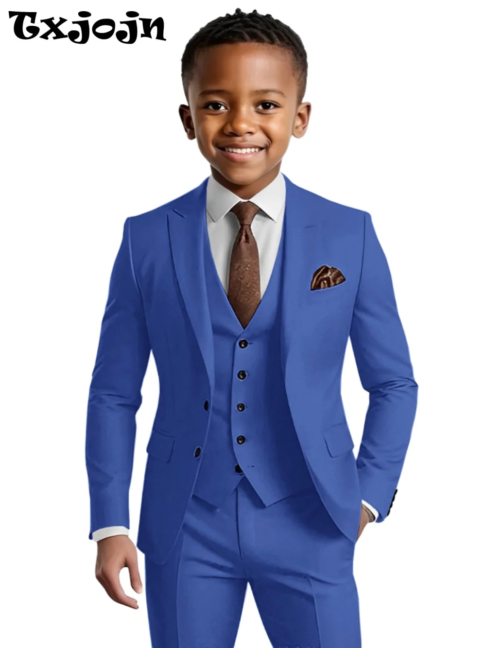 Multi-colors Boys Slim Fit Suits 3 Pieces Wedding Ring Bearer Outfit Elegant Long Sleeve Kids Tuxedo 2-20T Performance Wear