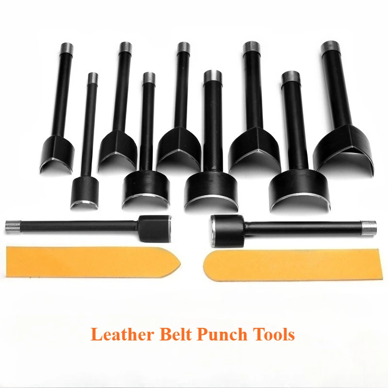 Leather Belt Punch Tools,High Speed Steel Tail Punch with Semi-Circular,Belt Shaping Tool,Multi-Shape Leather Belt Punch
