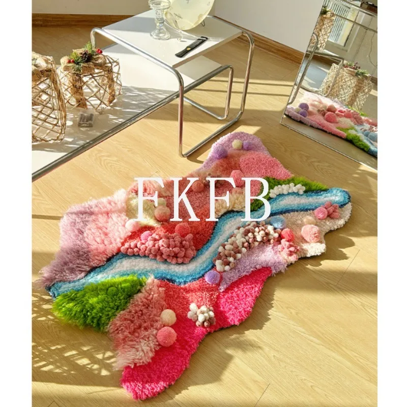 

Moss carpet DIY style material package bedroom living room bedside light luxury high-end sofa Internet celebrity green plush