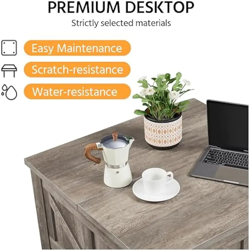 Lift Top Coffee Table, Square Farmhouse Coffee Table with Hidden Storage Compartment, Wood Center Table for Living