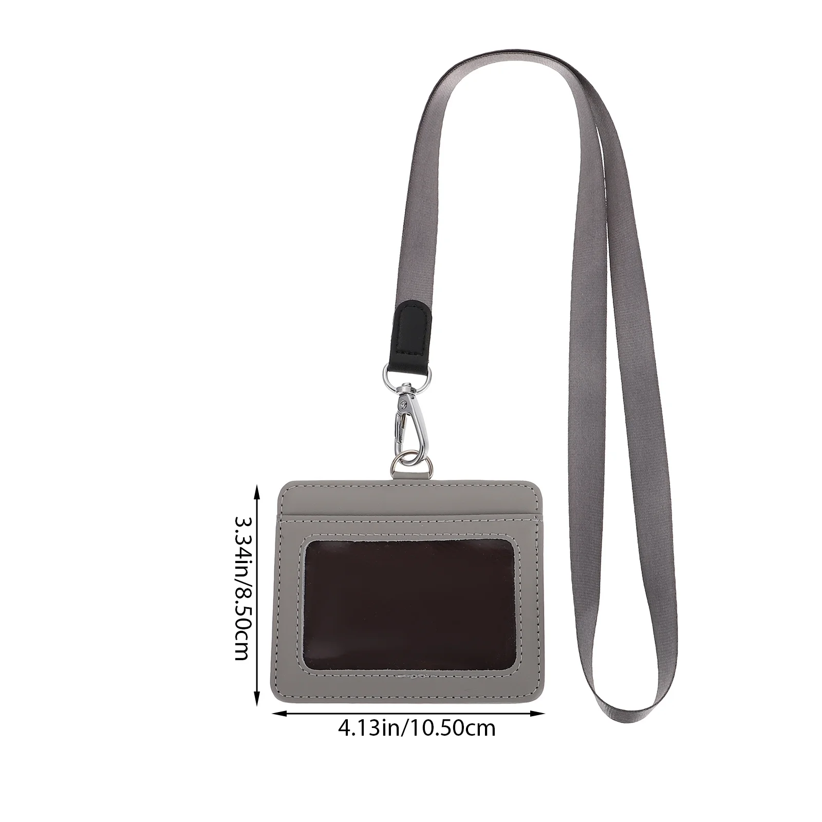 PU ID バッジホルダー 組み立てが簡単 保護 ID カードケース 軽量カバー ランヤード付き 仕事会議展示会用