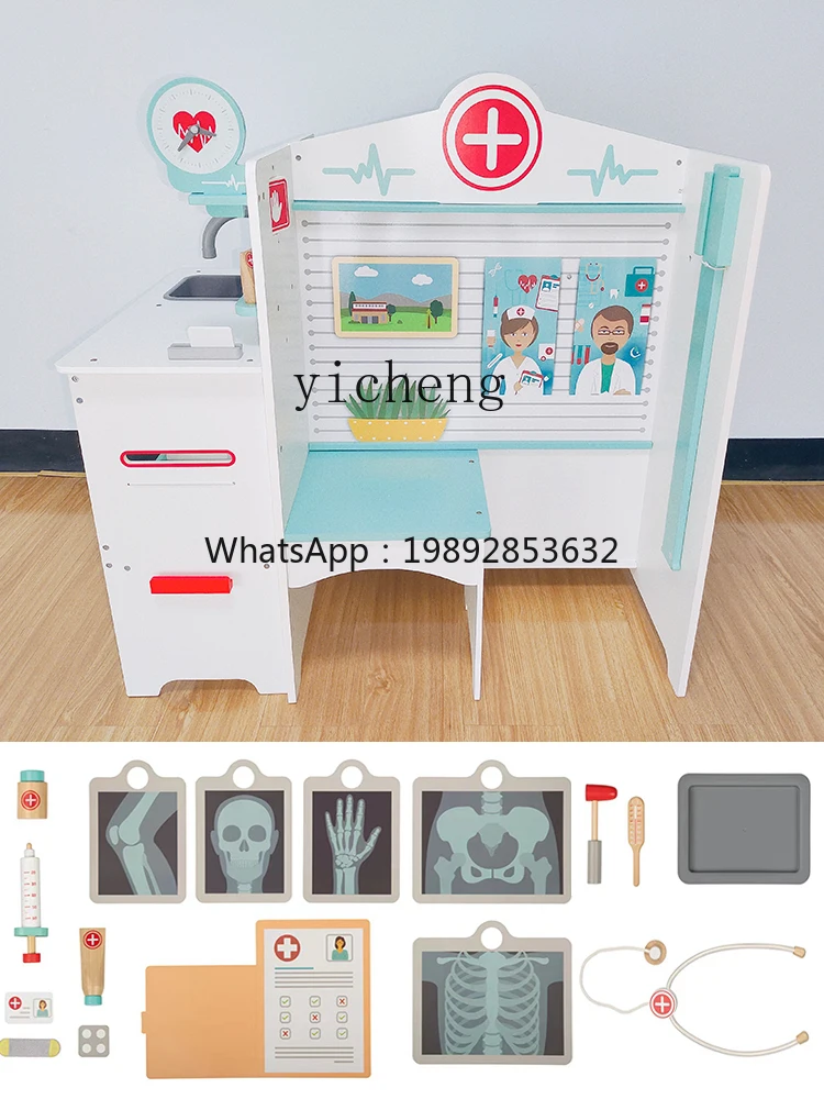 ZZ Children Play House Toy Wooden Simulation Hospital Boys and Girls Nurse Play Puzzle Gift