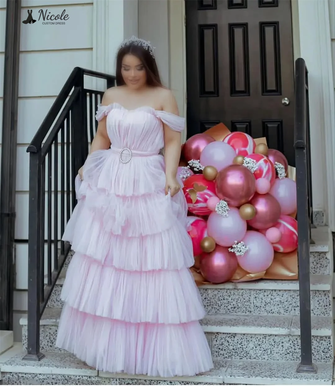 Nicole Abendkleider für Damen, elegante Partykleider für Damen, luxuriöse Abendkleider 2025, maßgeschneiderte mehrschichtige Ballkleider für den Abschlussball