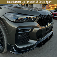 Gloss Black MT Style Front Bumper Lip Spoiler Splittter For Bmw X6 G06 M50i M50d M Sport 2019-2023 Pre-Lci Bodykits