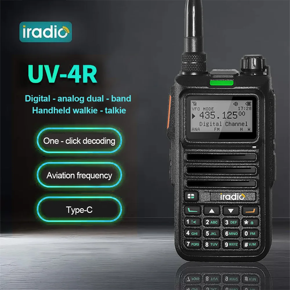 

Iрадио DM-UV4R DMR Цифровая аналоговая рация AES-256 Шифрование SMS Двойной режим Двойной слот времени 1024 CH