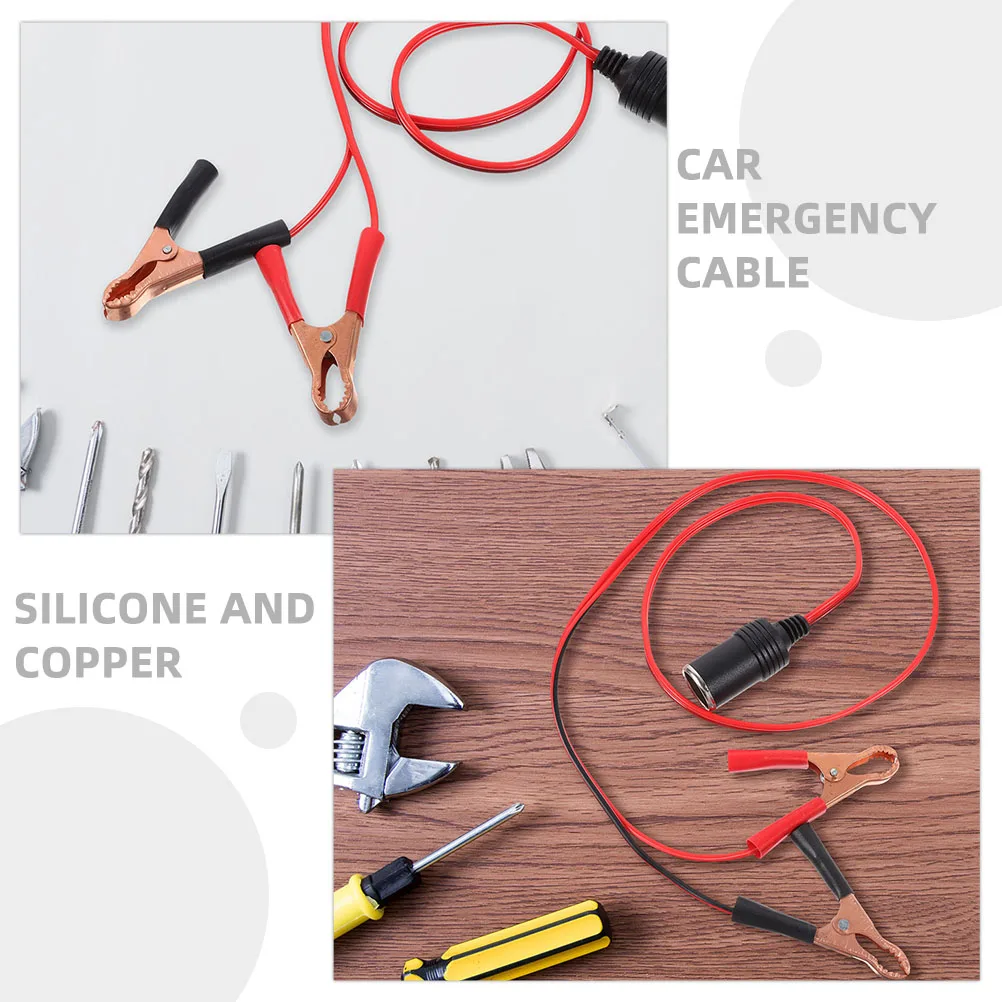 

Heavy Duty Jumper 1M Car Booster Line Truck Cable With Clips Automotive Tools Silicone Copper Power Cable For