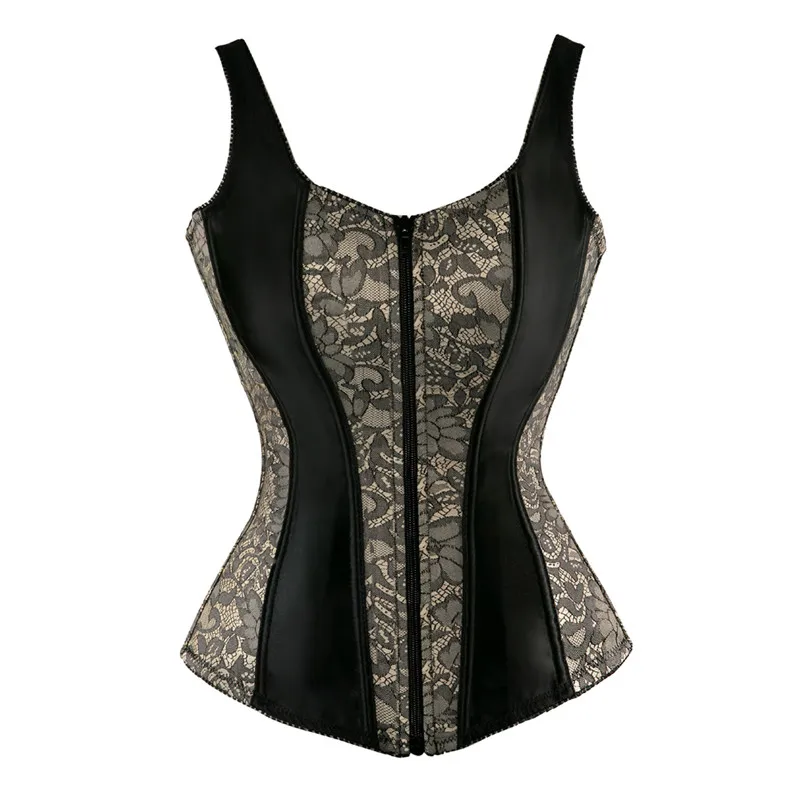 Caudatus Corset Bustier Vest Tops Red and Black Corset with Straps Satin Corselet Overbust Victorian Korsett Vintage Fashion