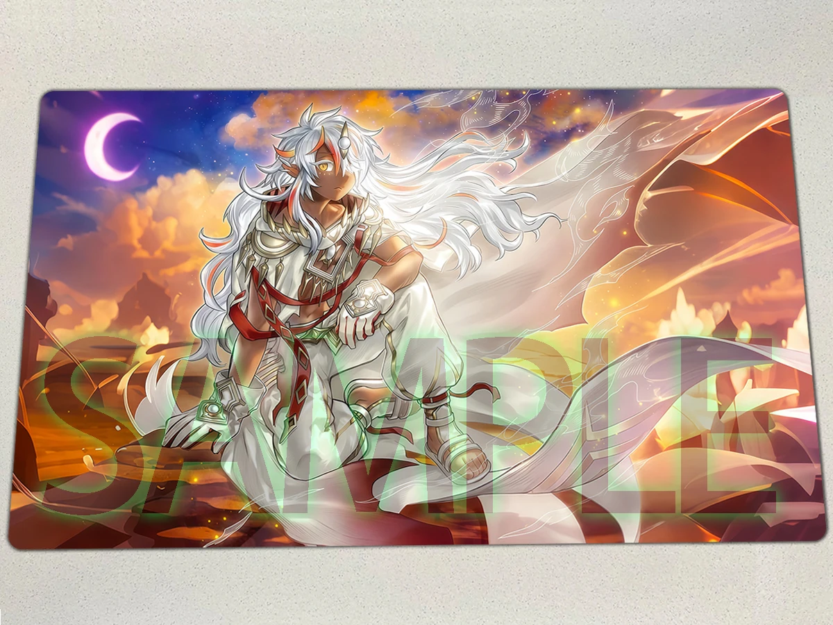 

YuGiOh Playmat Fallen of The White Dragon TCG CCG Mat Board Game Pad Trading Card Game Mat Mousepad Rubber Gaming Pad 60x35cm