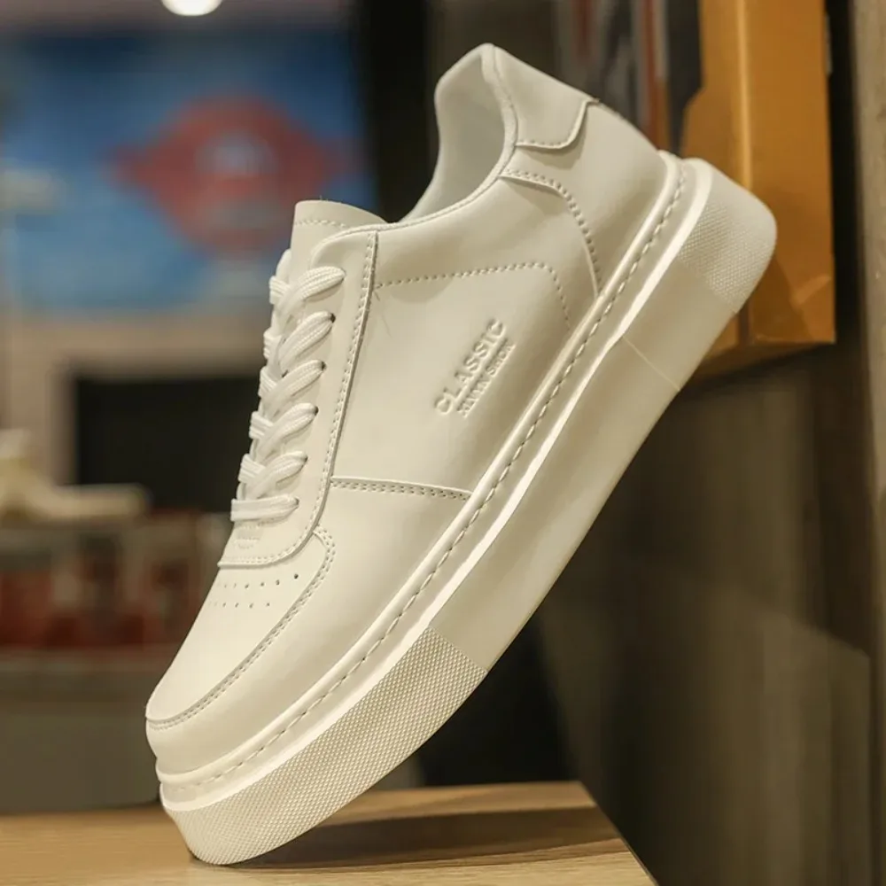 الأبيض الصيف مجلس حذاء كاجوال للرجال موضة أحذية رياضية رجل مقاومة للاهتراء في الهواء الطلق الراحة الدانتيل موجزة نمط الكلاسيكية الترفيه #3