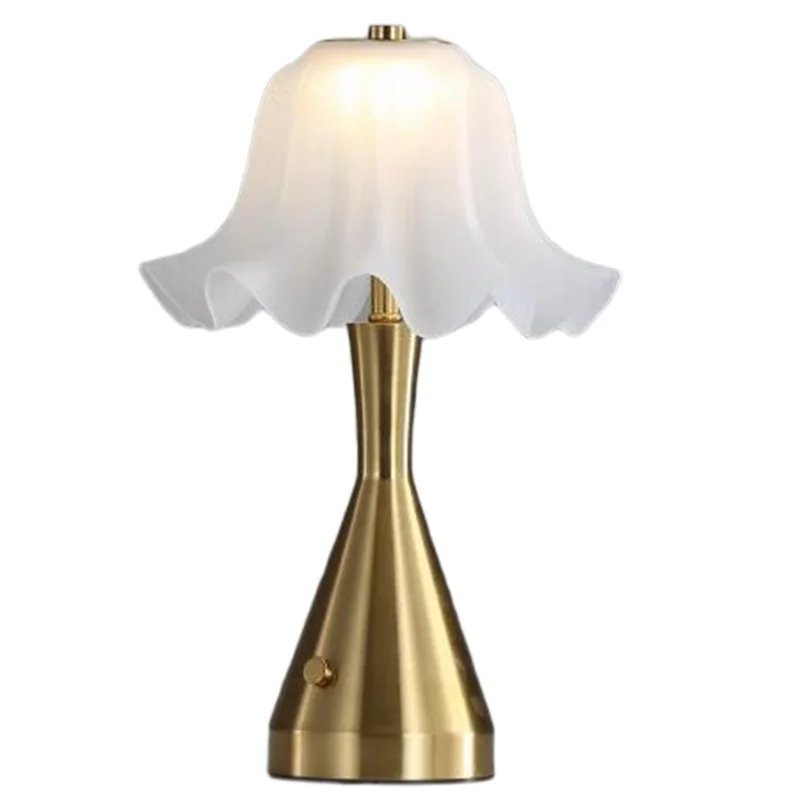 

A95I-USB Rechargeable LED Wireless Flower Lamp Touch-Sensitive Portable Dimmable Tricolored Decorative Desk Light Reading Light