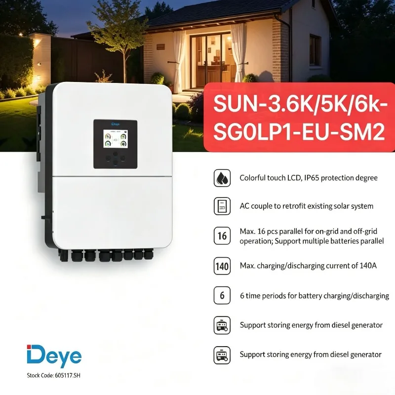 Deye Hybrid Solar Inverter High Power 3.6/5/6KW New Energy Photovoltaic Inverter Batch