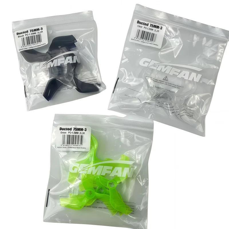 GEMFAN D75-3 75 mm three blade propeller contra 3 in ducted propeller 1408-1808 motor FPV propeller