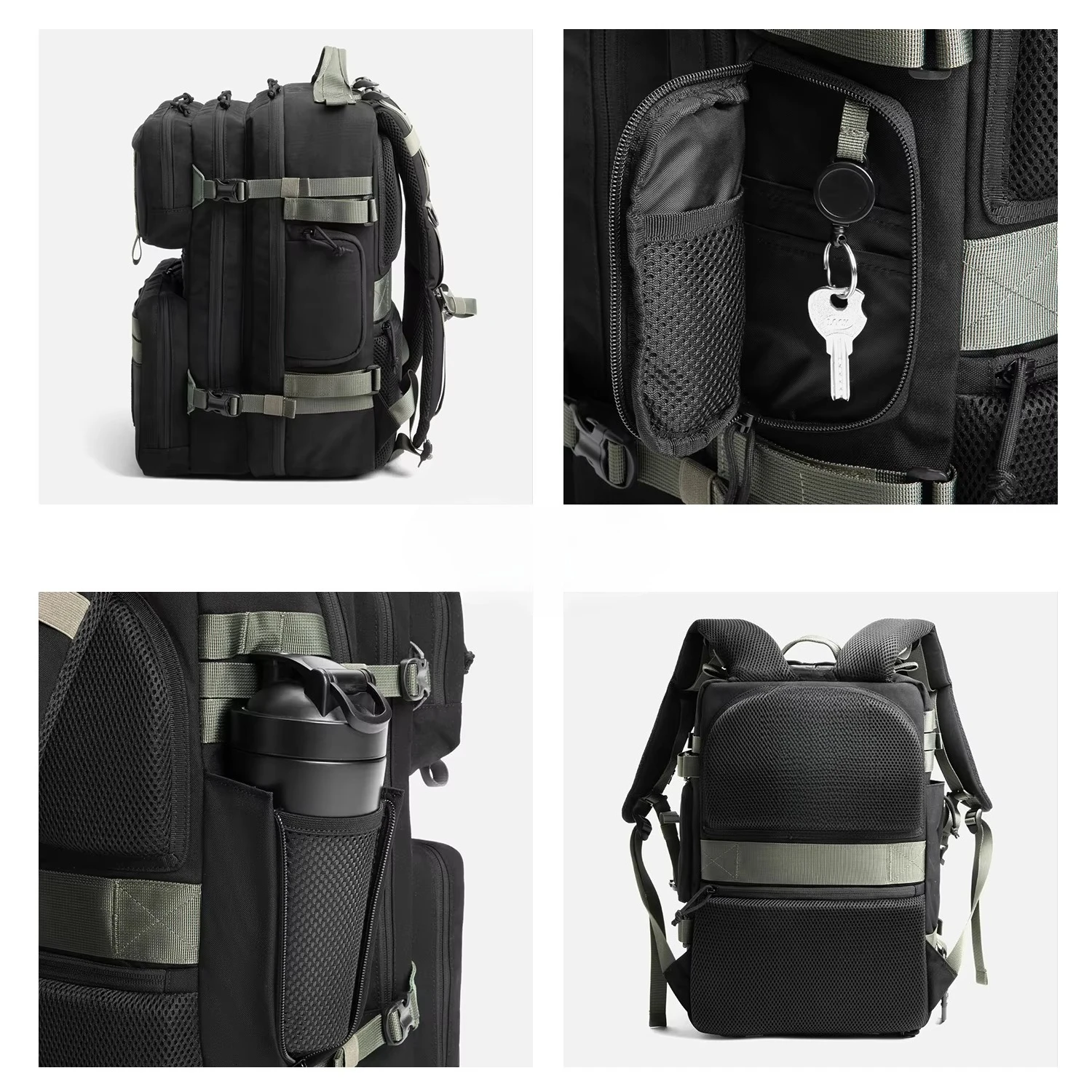 Laptop Backpack with Lined Style Computers Unisex USB Water-resistant Zippered Closure Hiking Tactical Gym Backpack