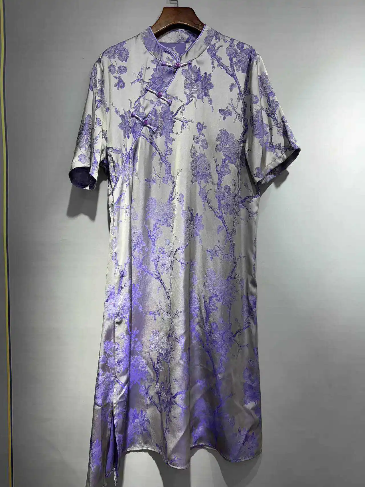 

New Chinese Style Purple Improved Cheongsam Women's Summer High-Grade Young High-End Temperament Small Size Dress