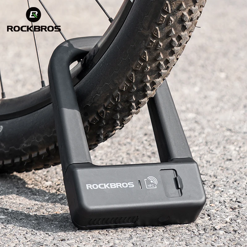 

ROCKBROS Smart Lock NFC Anti-theft Safety U-Shape Lock Aluminum Alloy High Strength Waterproof Bicycle E-bike Motorcycle Lock