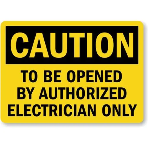 Authorized Electrician Caution Aluminum Weatherproof Sign p879-Aluminum