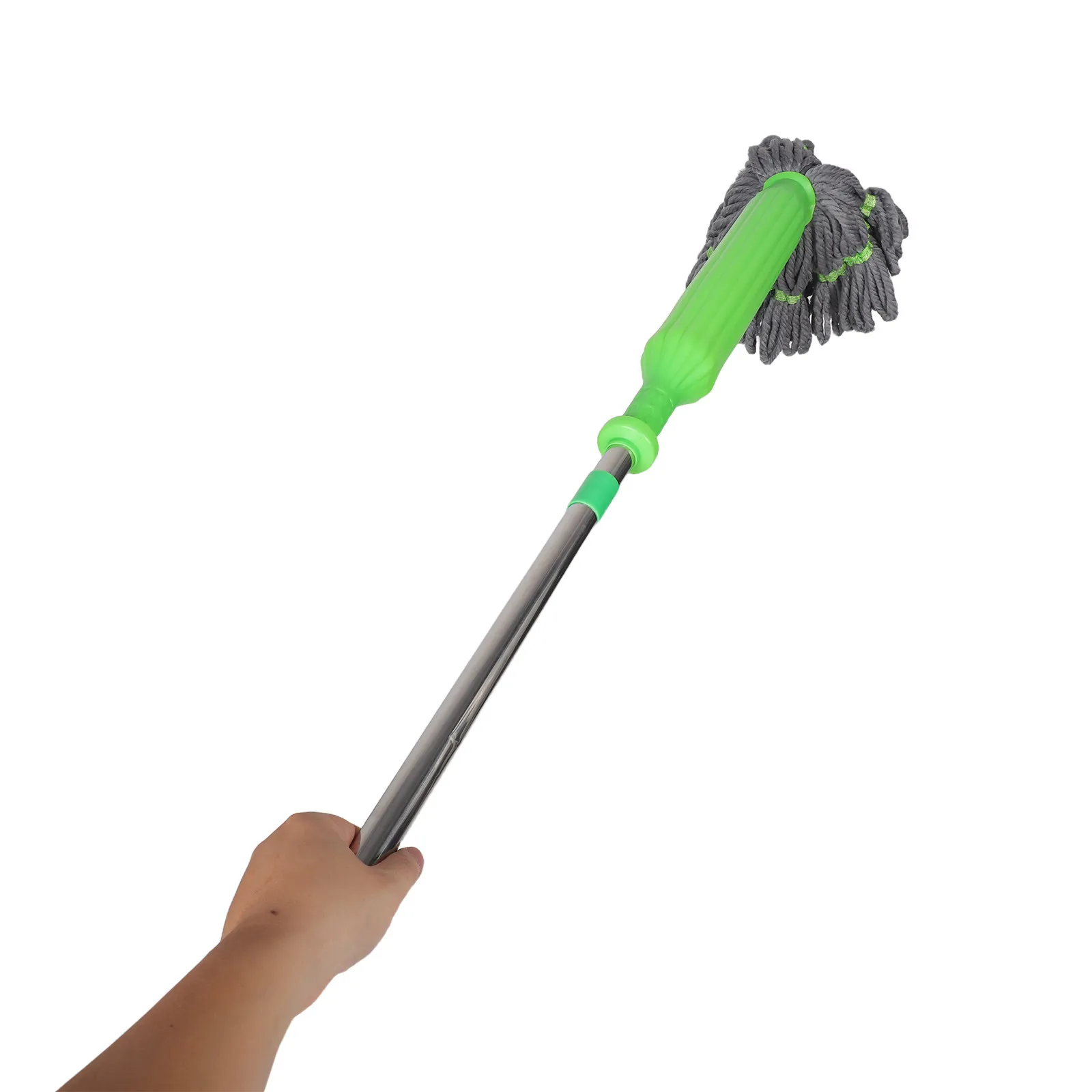 Self Wringing Rotary Mop Stainless Steel Handle Hands Free Floor Cleaning Mop for Kitchen Bathroom Hardwood Tile Vinyl Floors