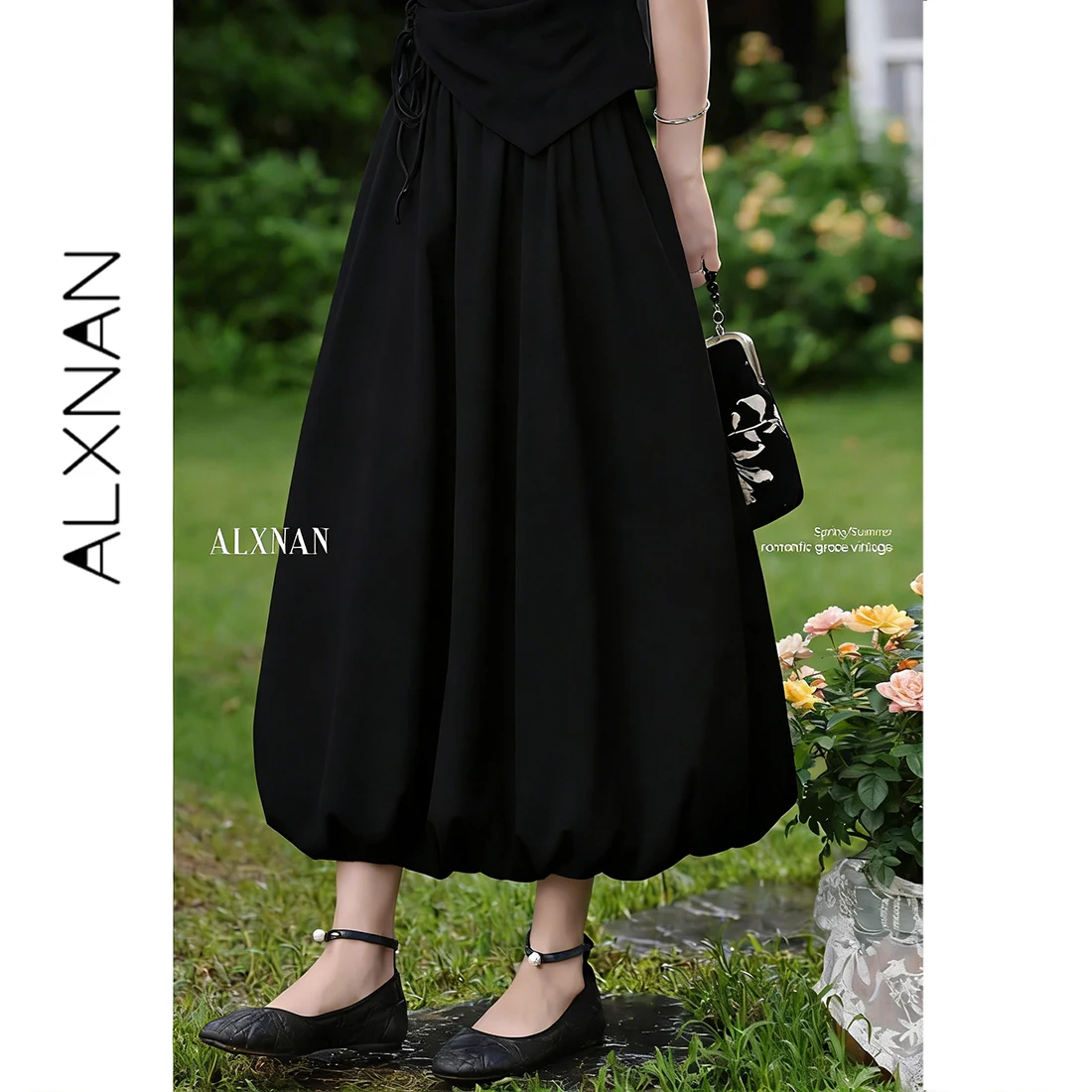 

Черная юбка-бутон ALXNAN для женщин, элегантная, с эластичной высокой талией, длинная, новая, праздничная, модная, повседневная, элегантная женская одежда L35929-1