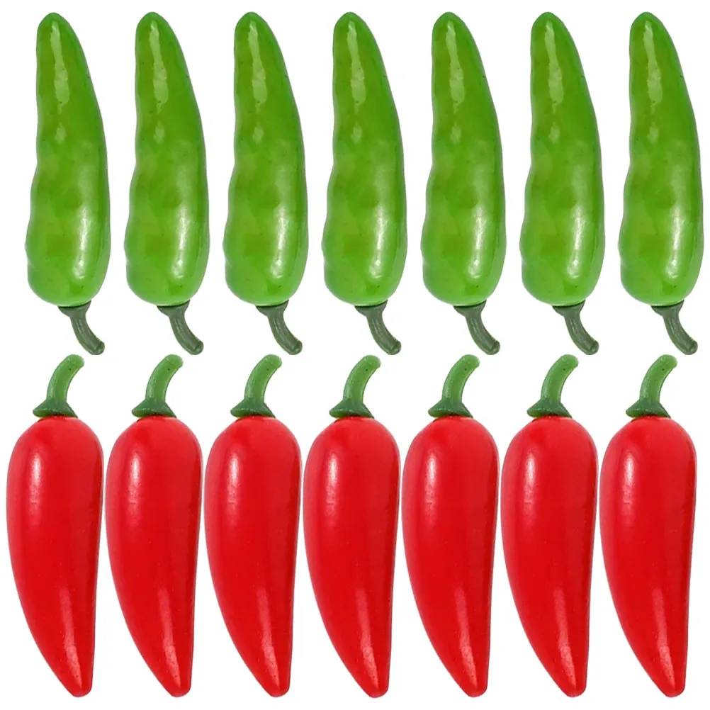 40Pcs Artificial Pepper Simulation Fake Chili Decor Photo Prop Home Restaurant Food Shop Display Fake Pepper Food