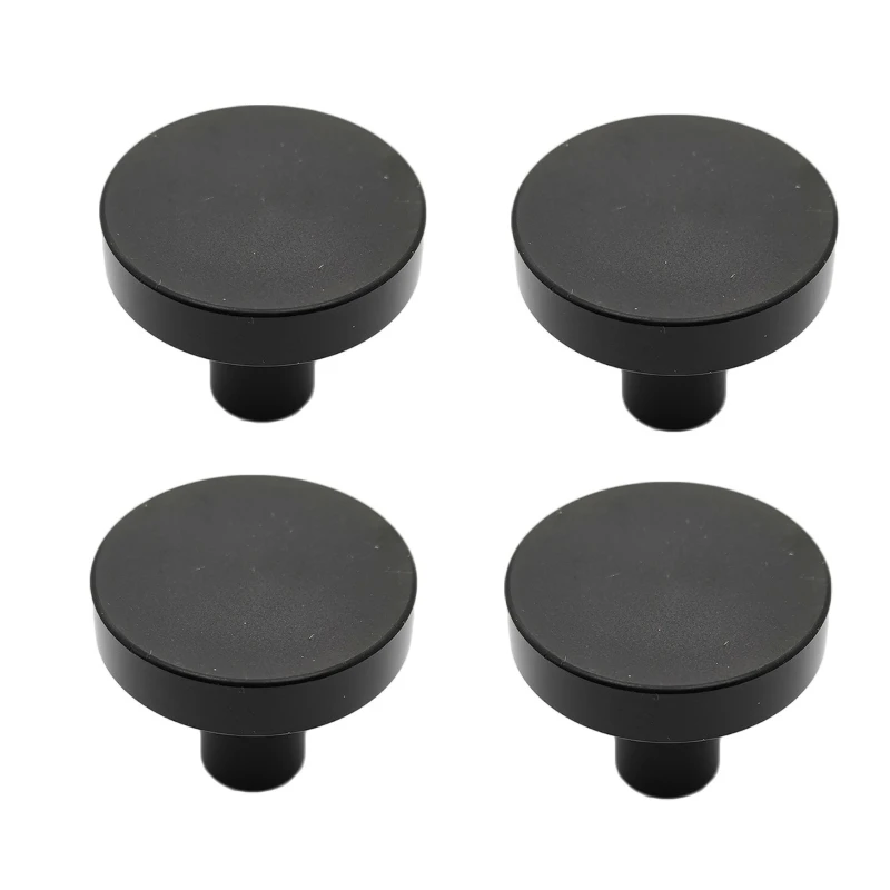 MARUAT Black Cabinet Knobs Solid Dresser Drawer Kitchen Pulls Matte Black Single Hole Handle for Furniture Closet Round Knobs