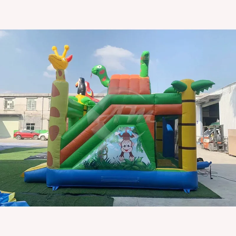 Nuevo Parque de trampolín inflable divertido, castillo hinchable, casa de rebote en la jungla para niños