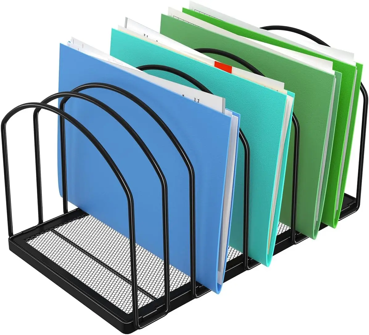 

9-Section Metal File Sorter Organizer for Desk Home Office, Black